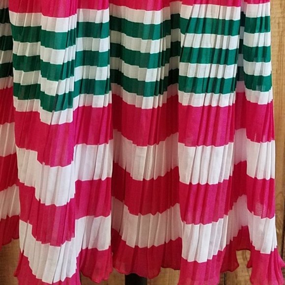 Modcloth Relish the rays Pink Green Striped Dress - Picture 5 of 7
